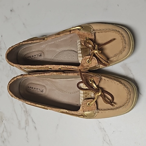 Sperry Top-Sider Gold and Tan Boat Loafer Women's Size 9 - Picture 2 of 8